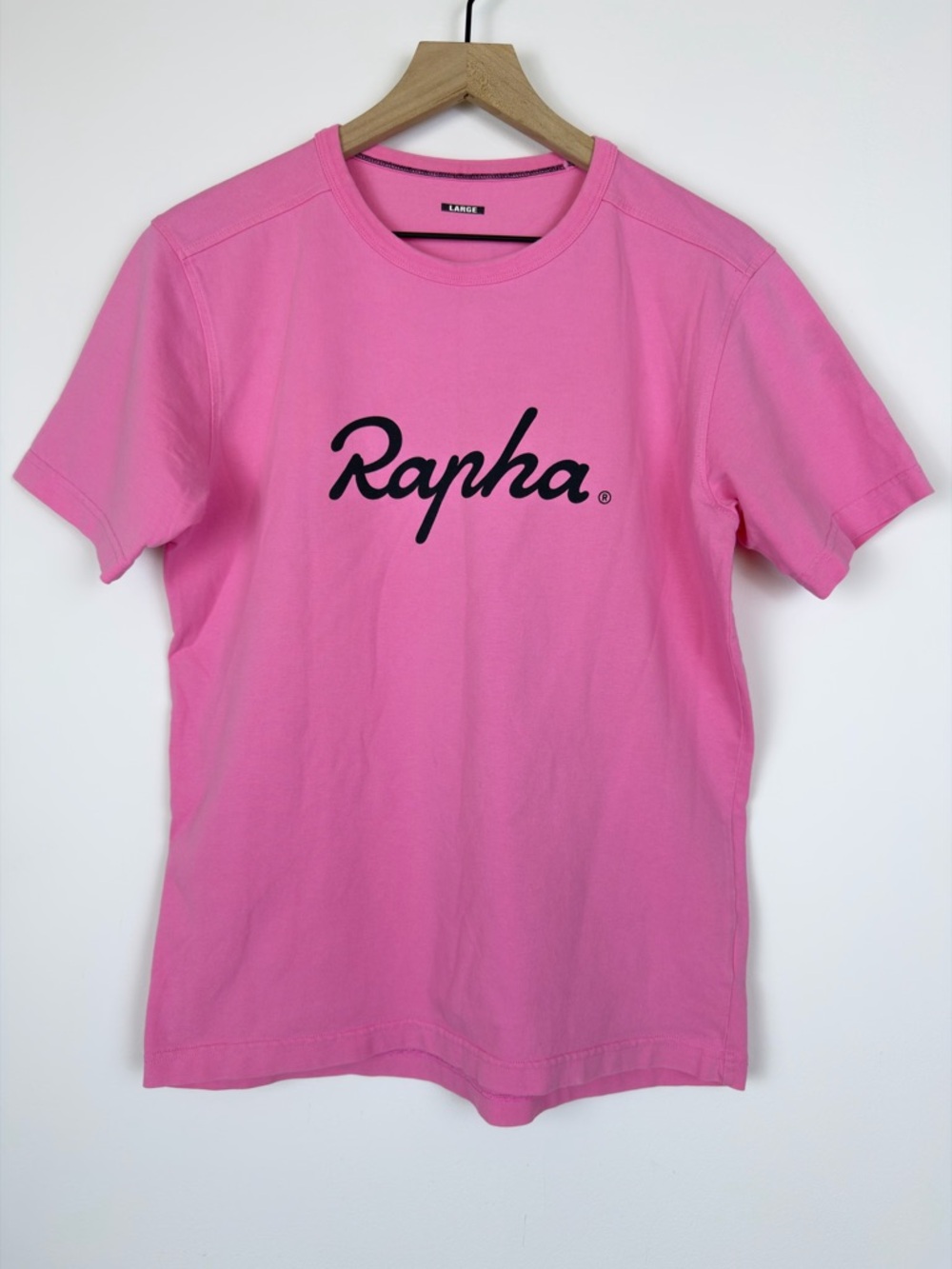 Rapha Pink Logo T-Shirt Large Cycling Cotton Tee